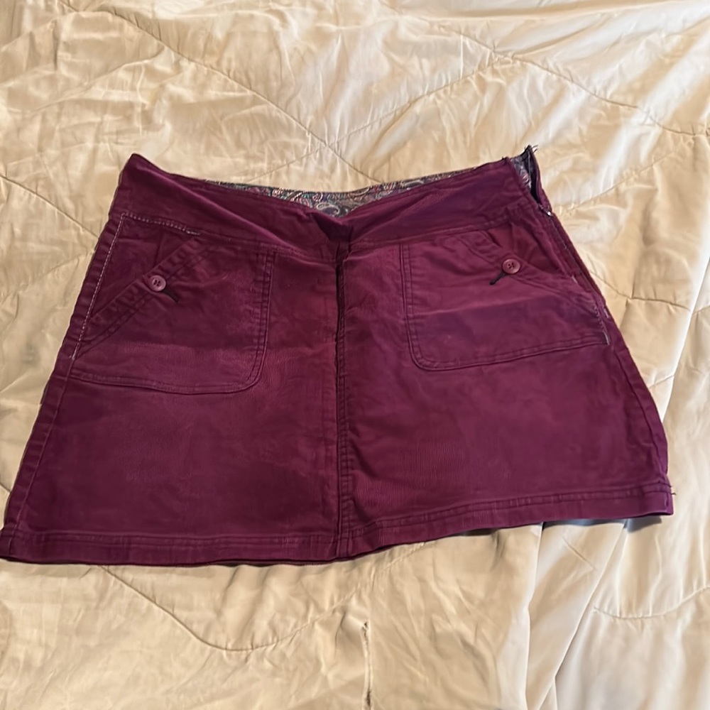 Prana corduroy skirt size 10 maroon